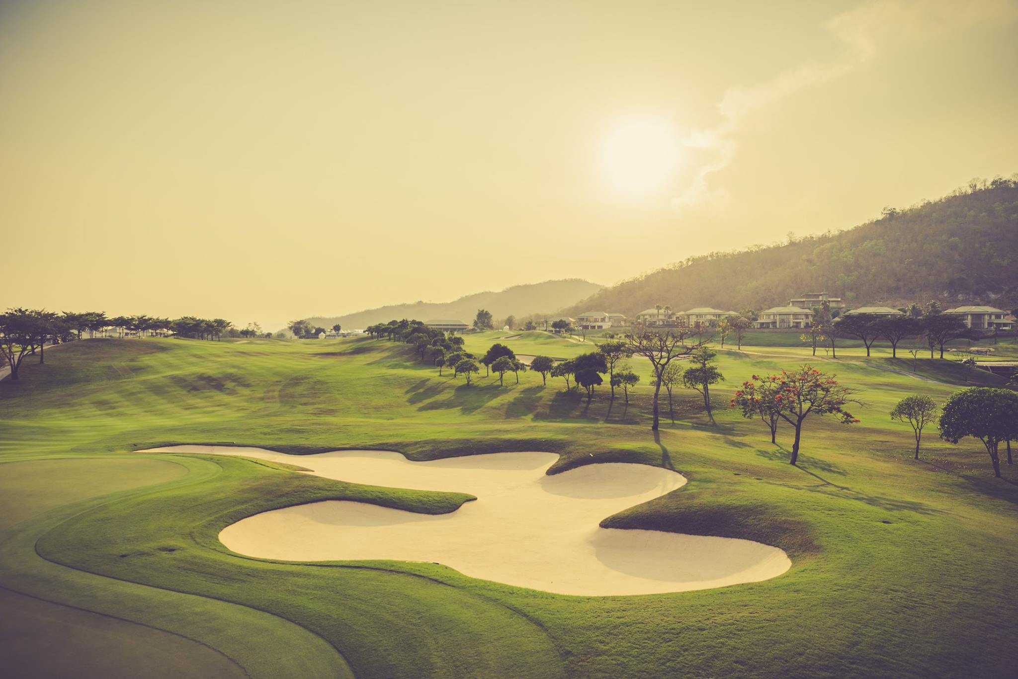 Black Mountain Golf Club greenside bunker, Hua Hin Thailand