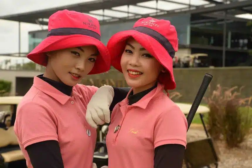 Nikanti Golf Club modern clubhouse Nakhon Pathom Thailand