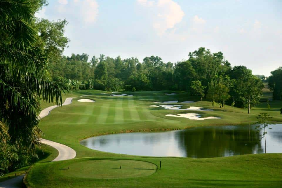Tee box on a championship golf course near Kuala Lumpur