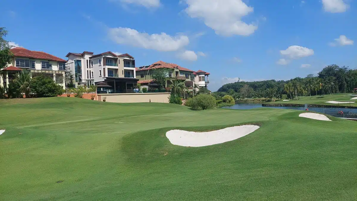 Tree lined fairway on a championship course near Kuala Lumpur